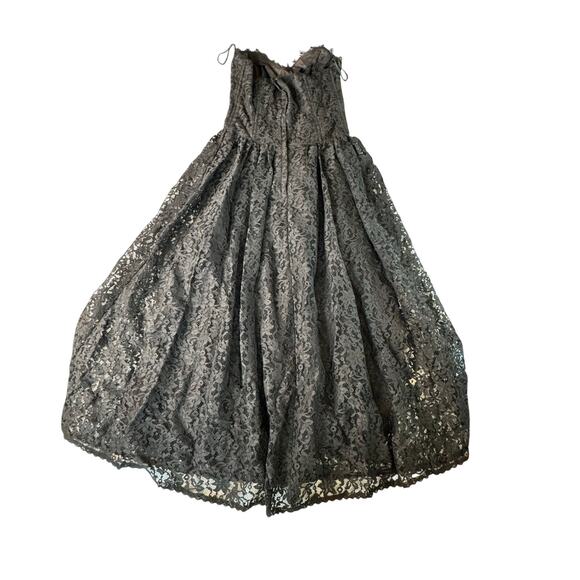 Vintage Gunne Sax by Jessica McClintock Black Lace Strapless Corset Dress xs - Picture 2 of 8